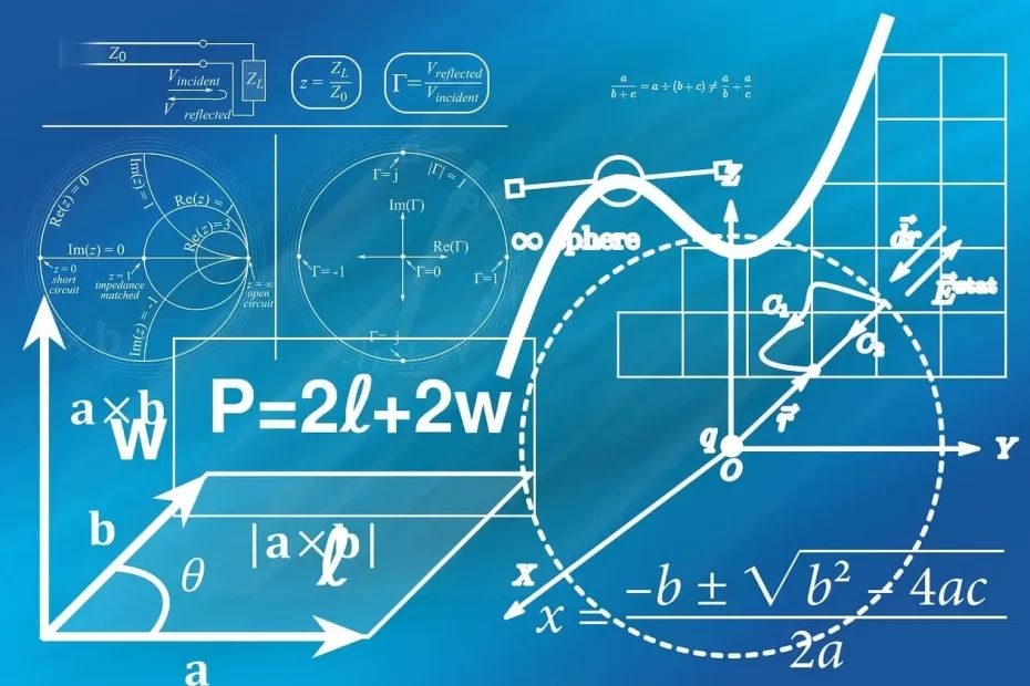 Ilustração geométrica com formas e figuras, demonstrando conceitos matemáticos de geometria